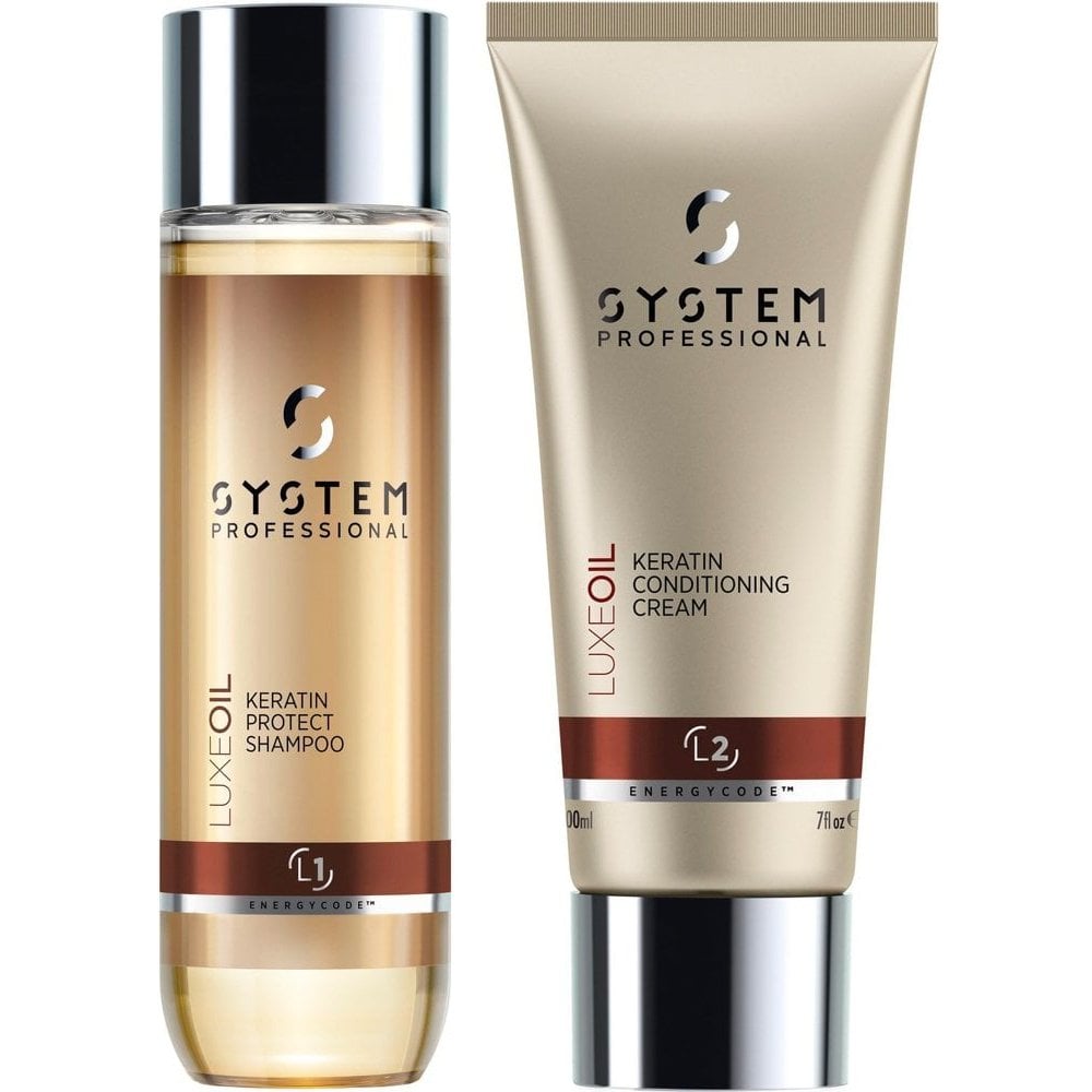 system professional luxe oil keratin protect shampoo 250ml conditioner